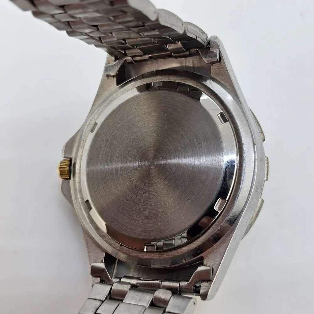 Men’s Sport America Watch 39MM White Dial Date Gold Gray Band 7.5
